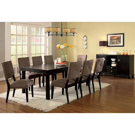 9 Piece Dinning Set with Upholstered Chairs